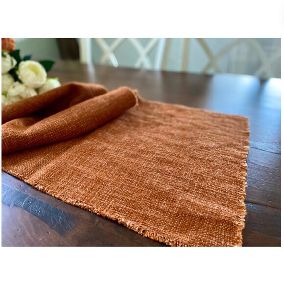 Terracotta Table Runner With Fringe - Picture 5 of 5